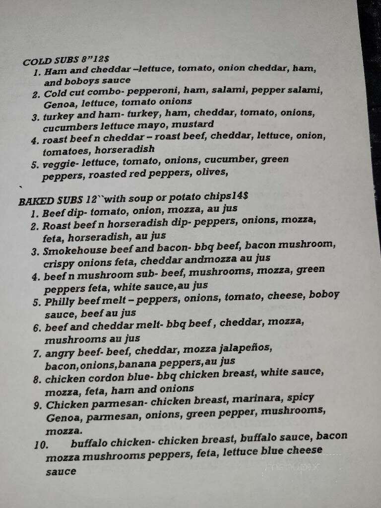 Boboys Pizza and Donair - Keremeos, BC menu_pic