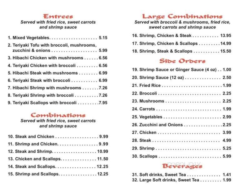 Hoshi Express - Shelby, NC menu_pic