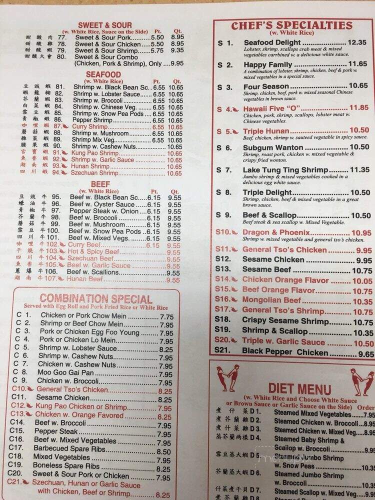 Number 1 China - Carthage, NC menu_pic