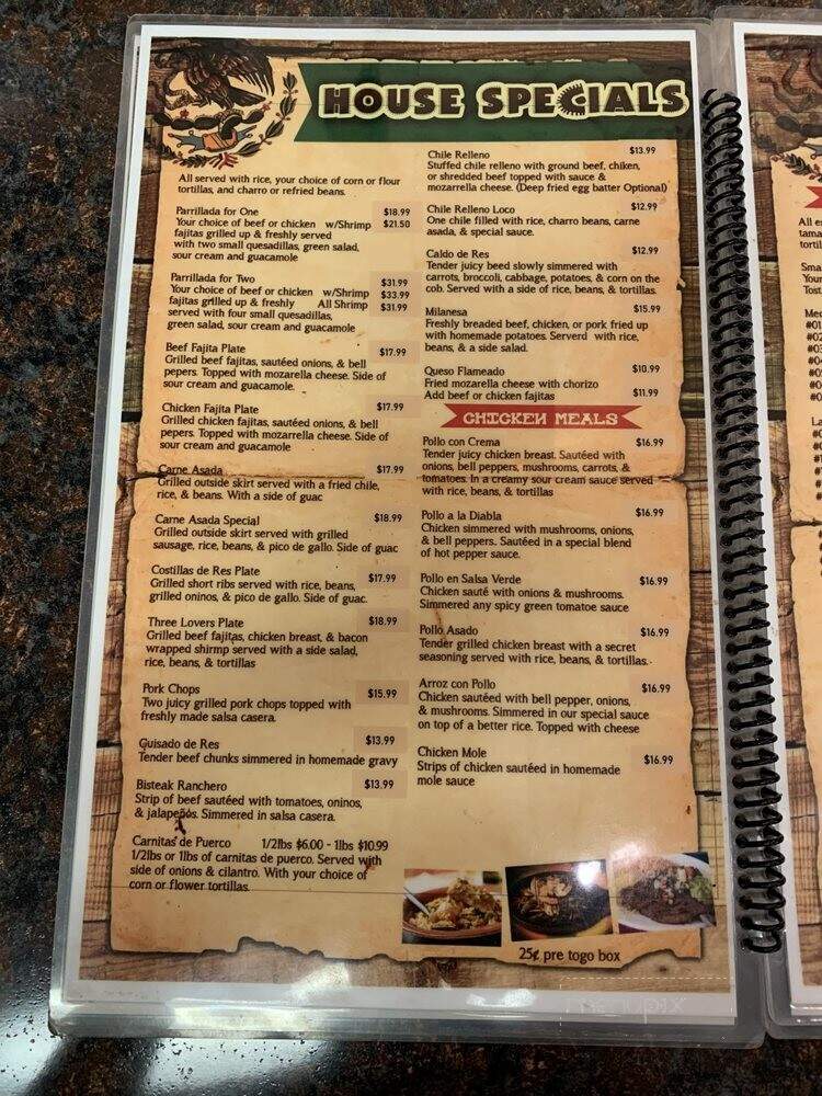 Checo's Restaurant - Othello, WA menu_pic
