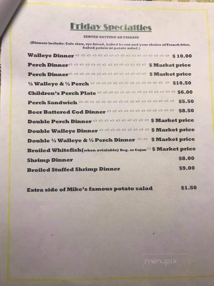 Mike & Jean's Bar & Grill - Marinette, WI menu_pic