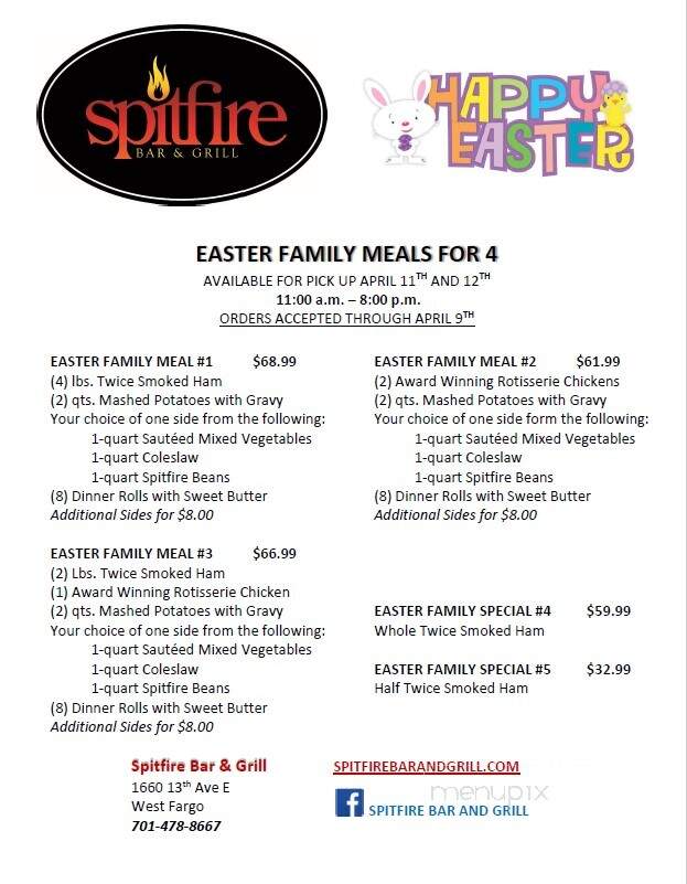 Spitfire - Dayton, OH menu_pic