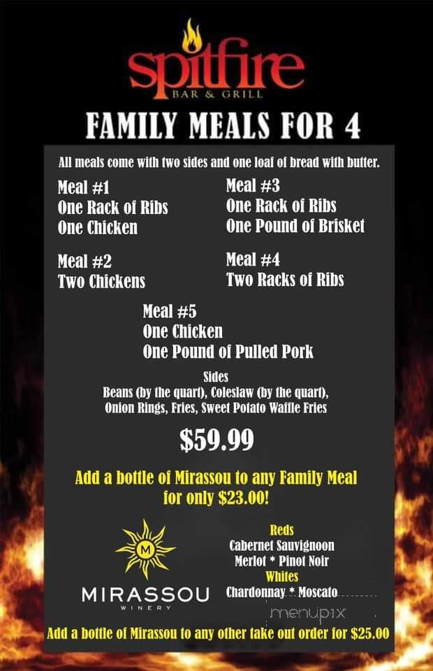 Spitfire - Dayton, OH menu_pic