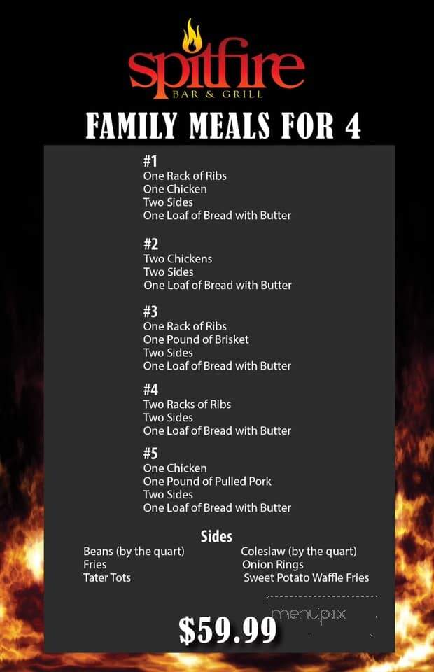 Spitfire - Dayton, OH menu_pic