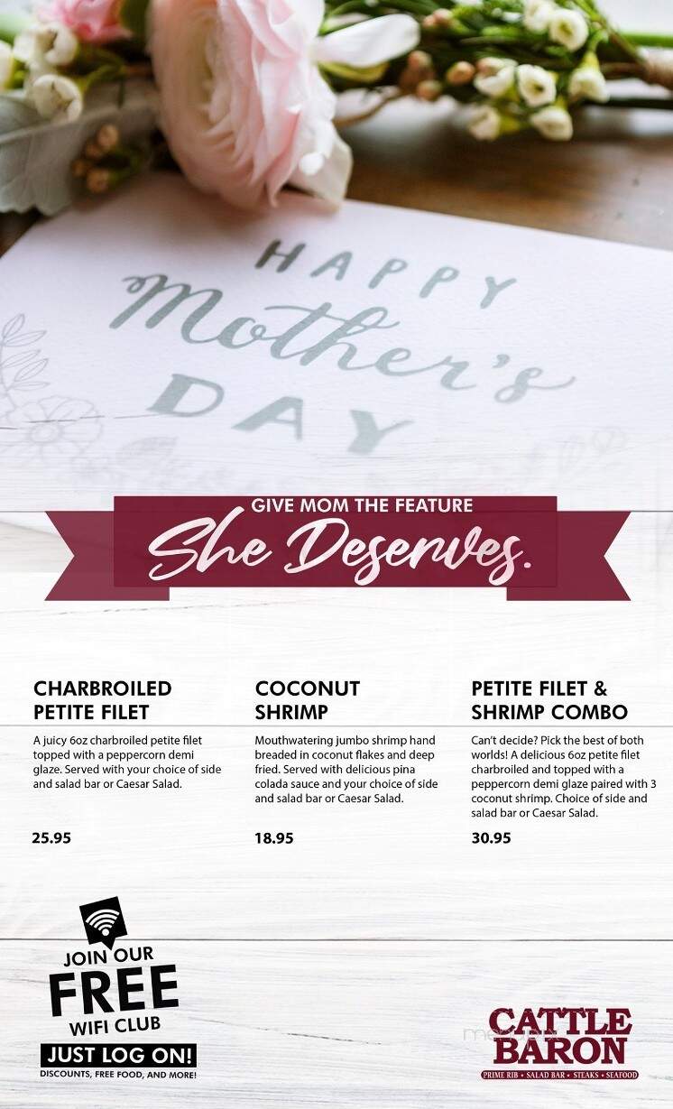 Cattle Baron Steak & Seafood - Ruidoso, NM menu_pic