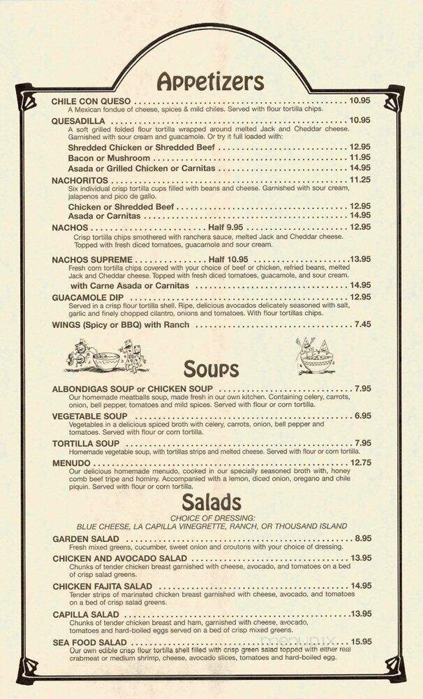 La Capilla Mexican Restaurant - Huntington Beach, CA menu_pic
