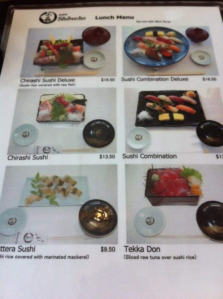 Sushi Shibucho - Costa Mesa, CA menu_pic