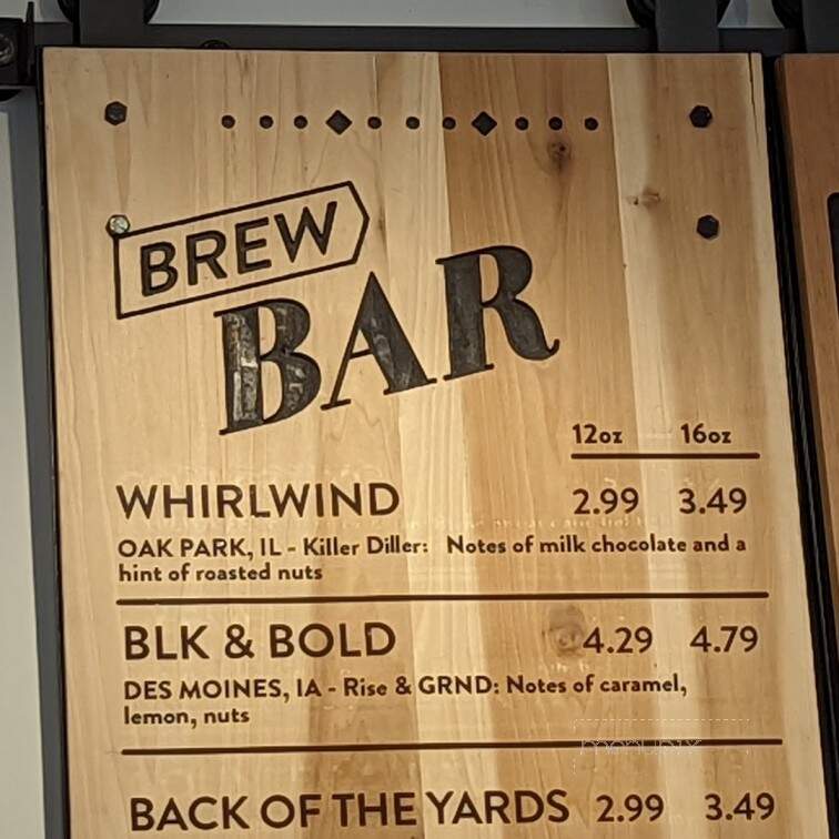 Whirlwind Coffee Company - Oak Park, IL menu_pic