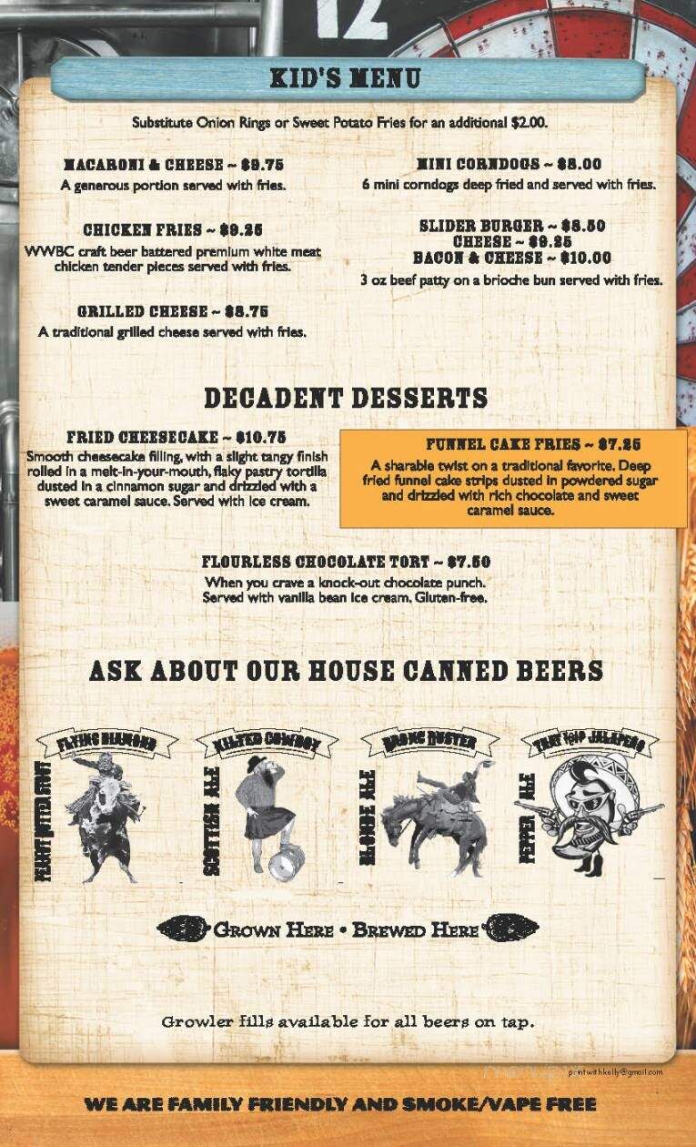 WYOld West Taproom - Cody, WY menu_pic