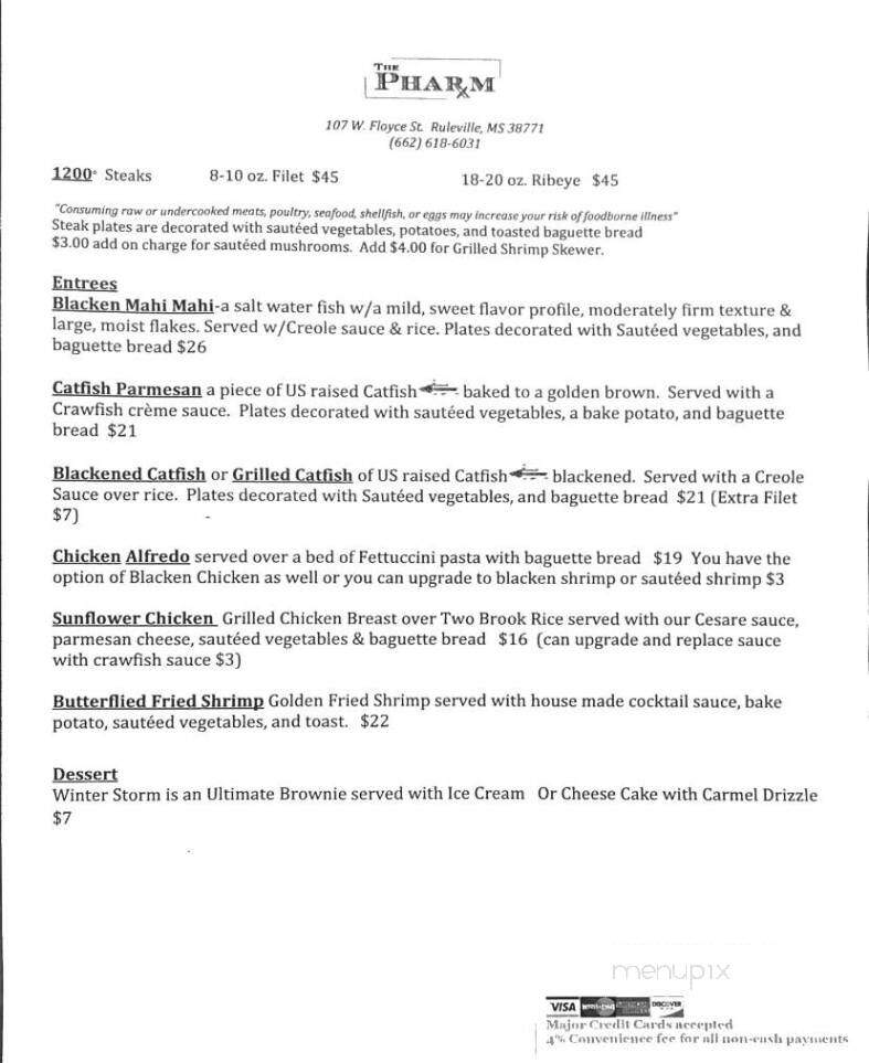 The Pharm - Ruleville, MS menu_pic
