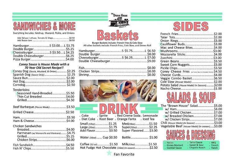 Brown House - Auburn, IN menu_pic