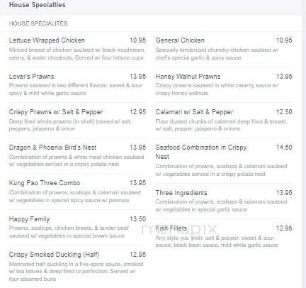 Yan's Restaurant - Orinda, CA menu_pic