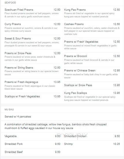 Yan's Restaurant - Orinda, CA menu_pic