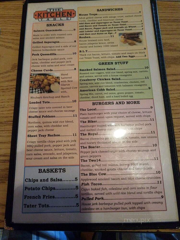 Kitchen Table - Prescott, WI menu_pic