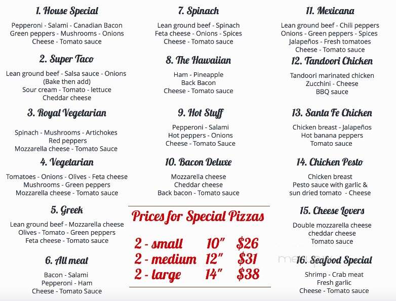 Pizza 97A - Osoyoos, BC menu_pic