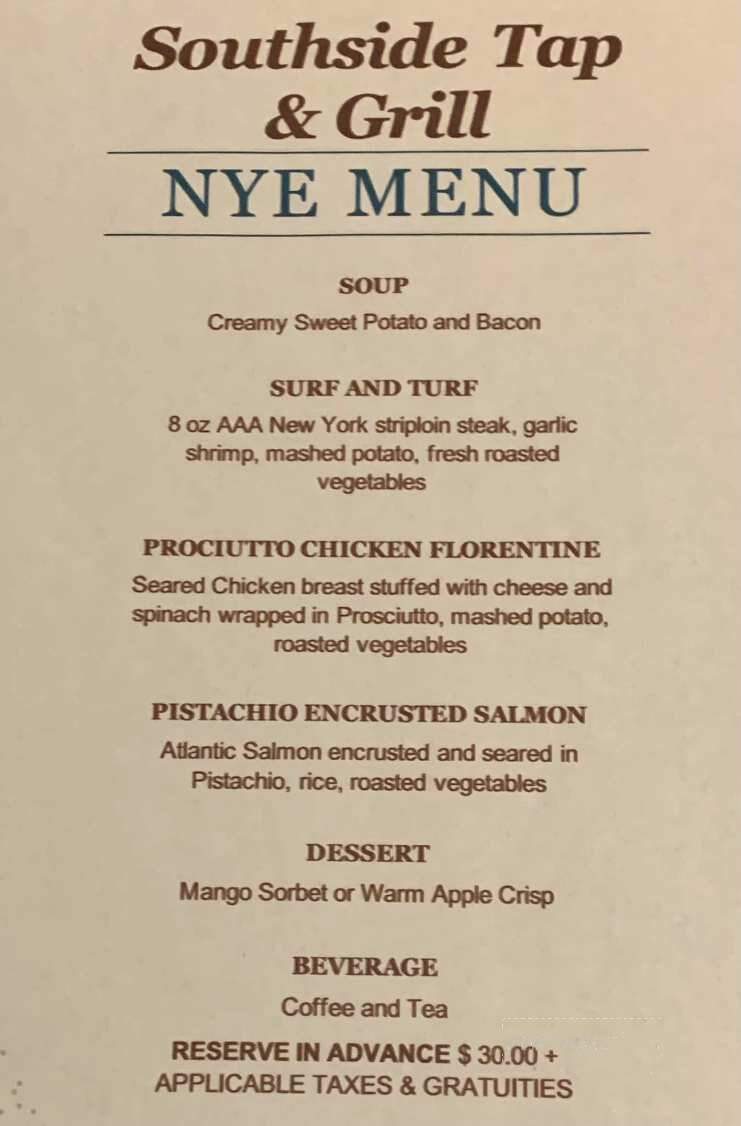 Southside Bar and Grill - Ottawa, ON menu_pic