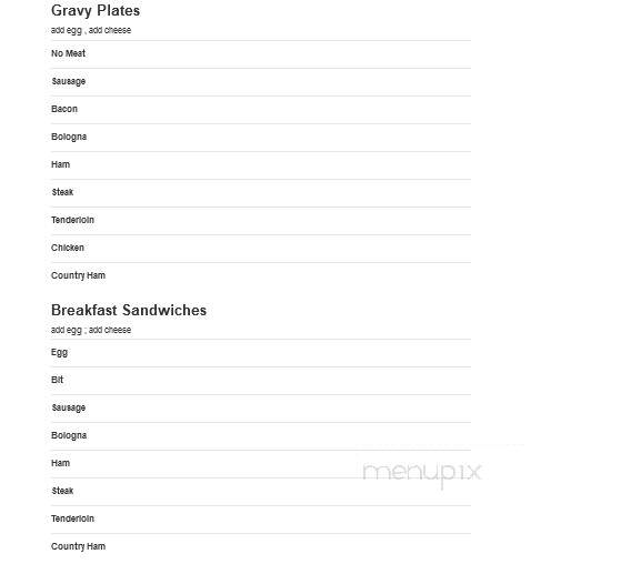 Four Way Drive In - Chatsworth, GA menu_pic
