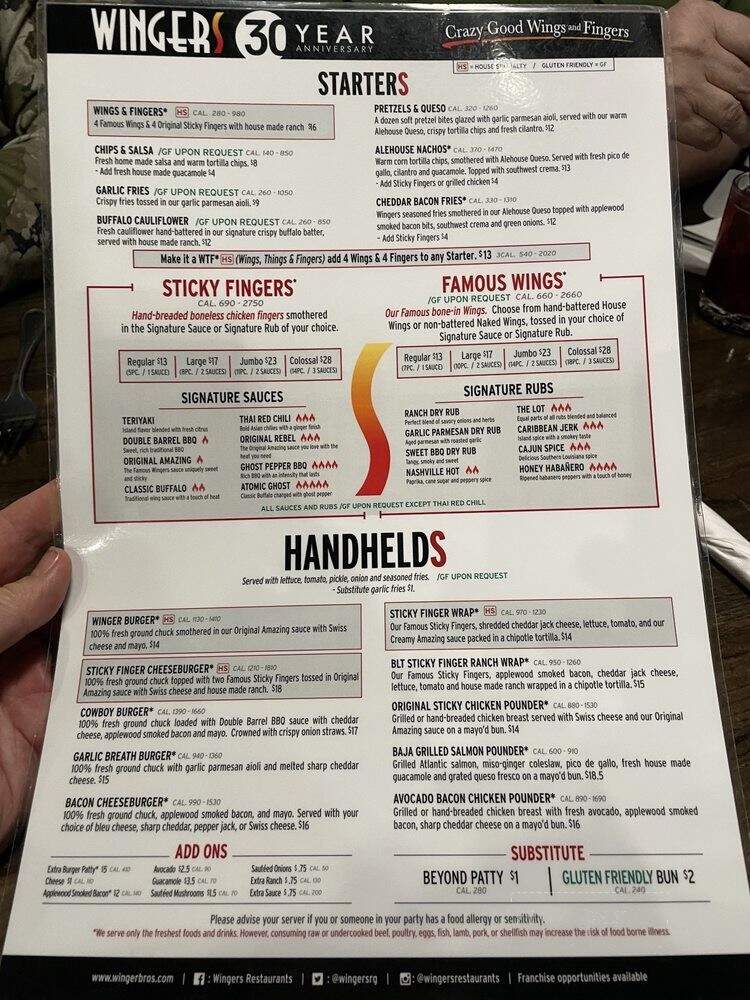 Wingers - Elko, NV menu_pic