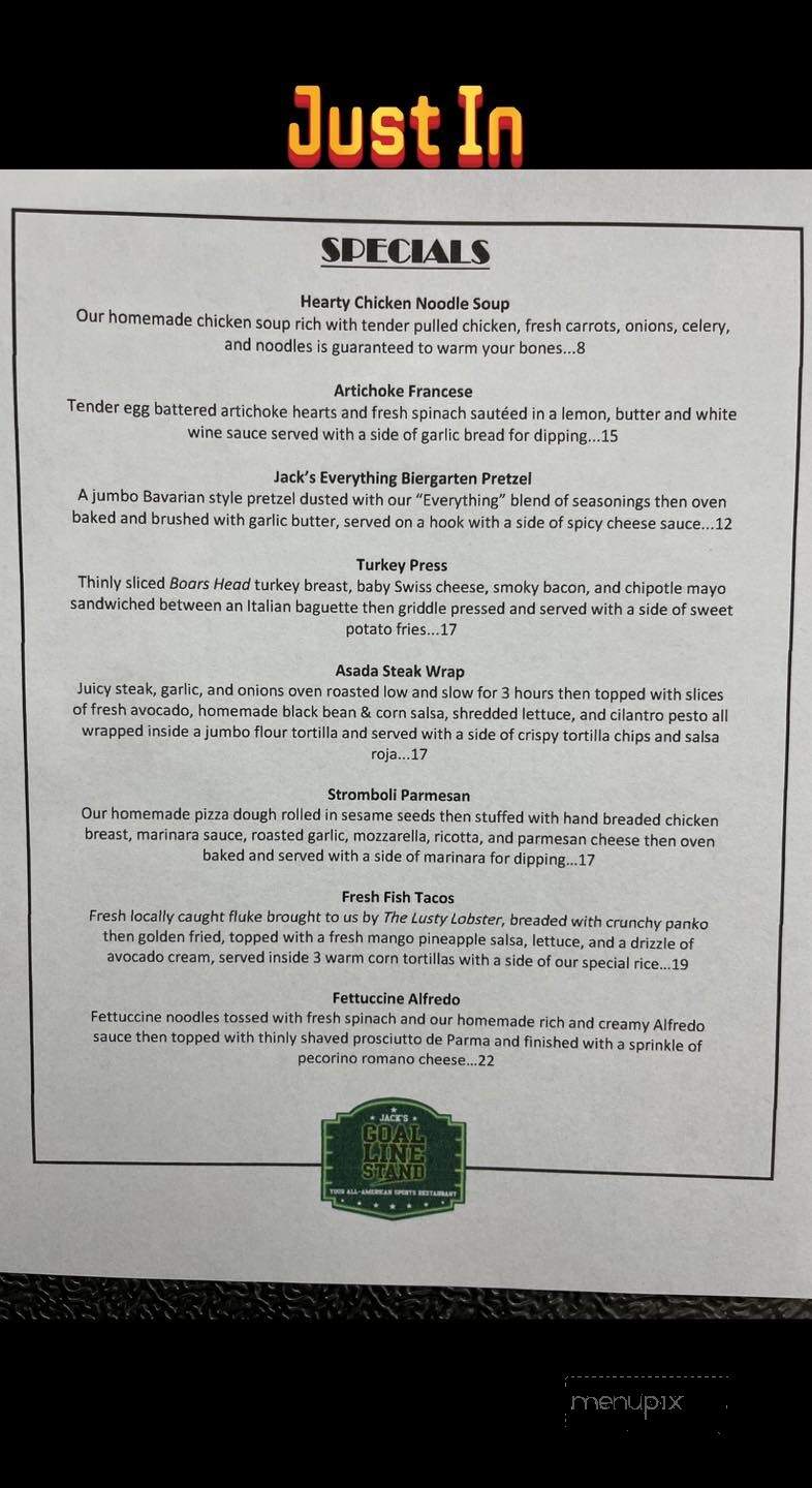 Jack's Goal Line Stand - Long Branch, NJ menu_pic