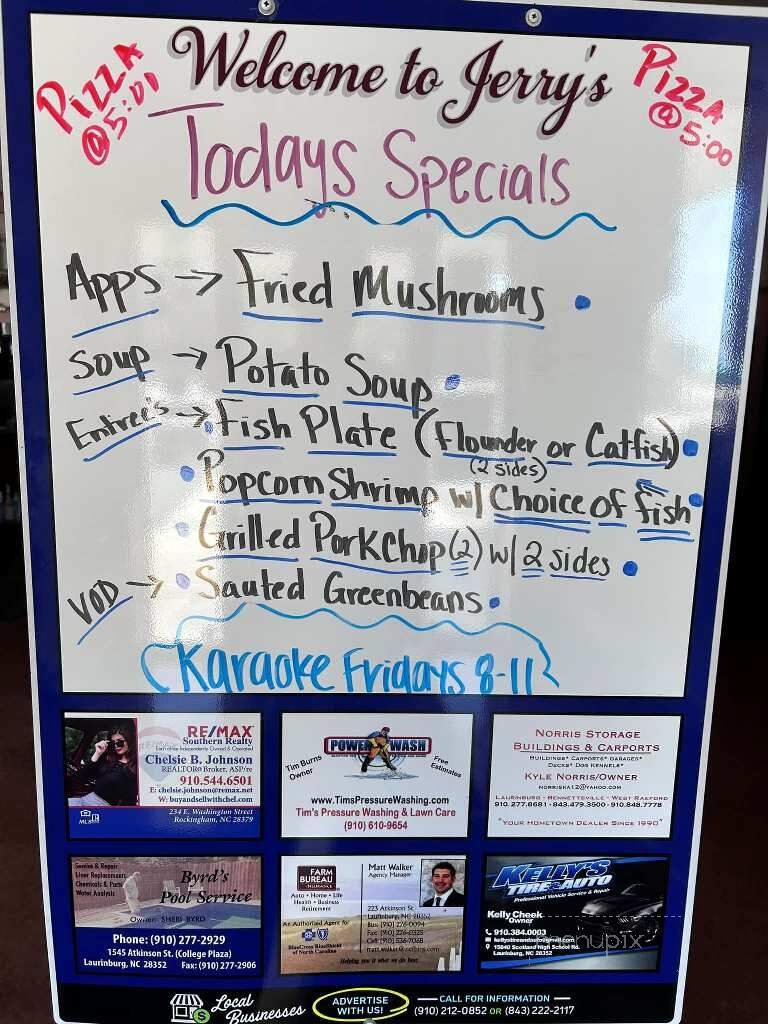 Jerry's - Laurinburg, NC menu_pic