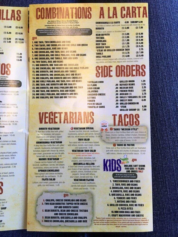 El Metate 3 - Soddy Daisy, TN menu_pic