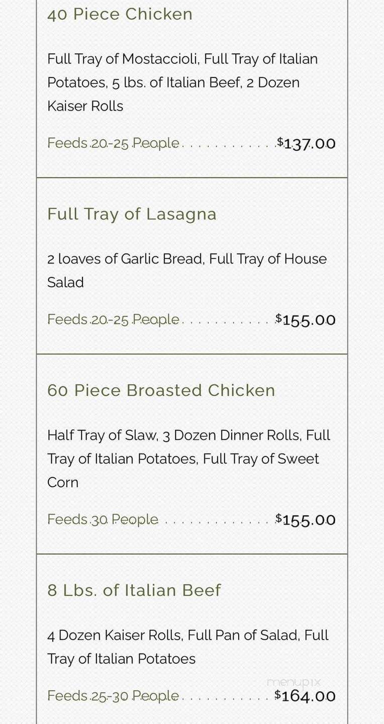 Tenuta's Italian Restaurant - Kenosha, WI menu_pic