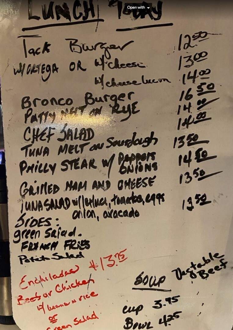 Tack Room Restaurant & Bar - Penn Valley, CA menu_pic