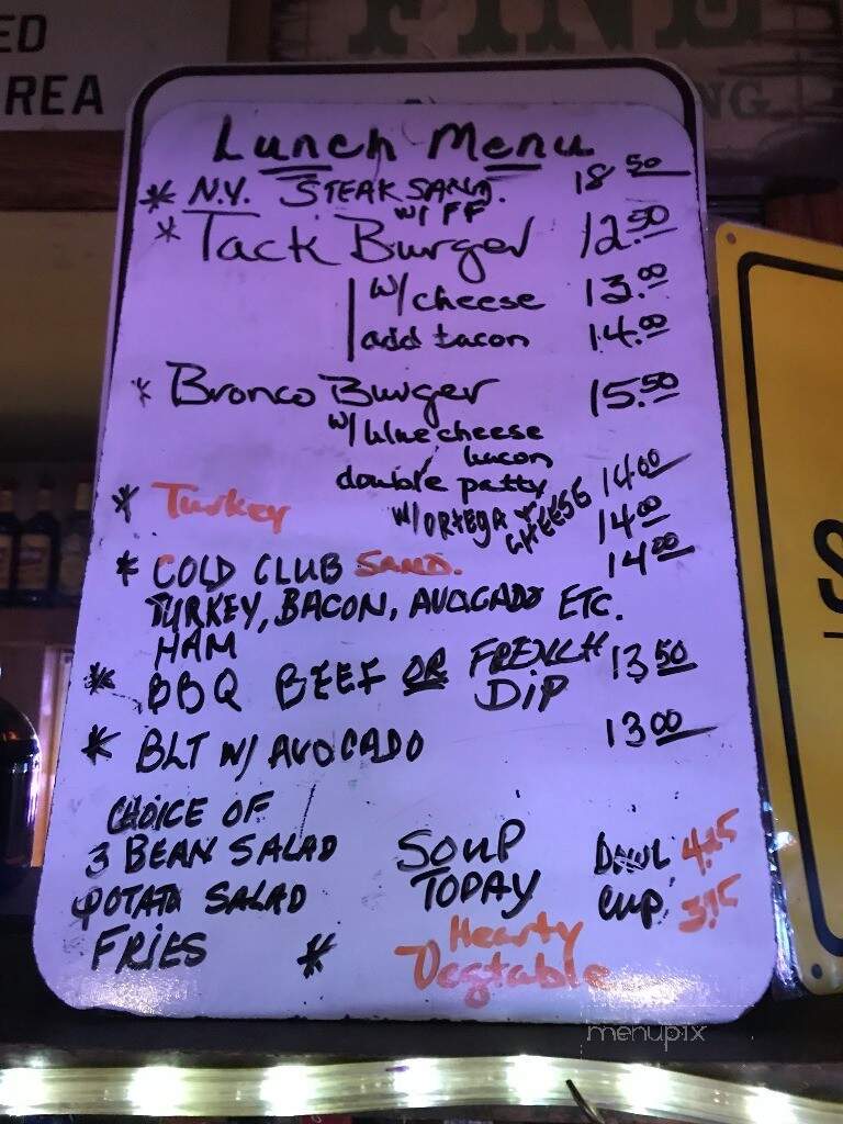 Tack Room Restaurant & Bar - Penn Valley, CA menu_pic