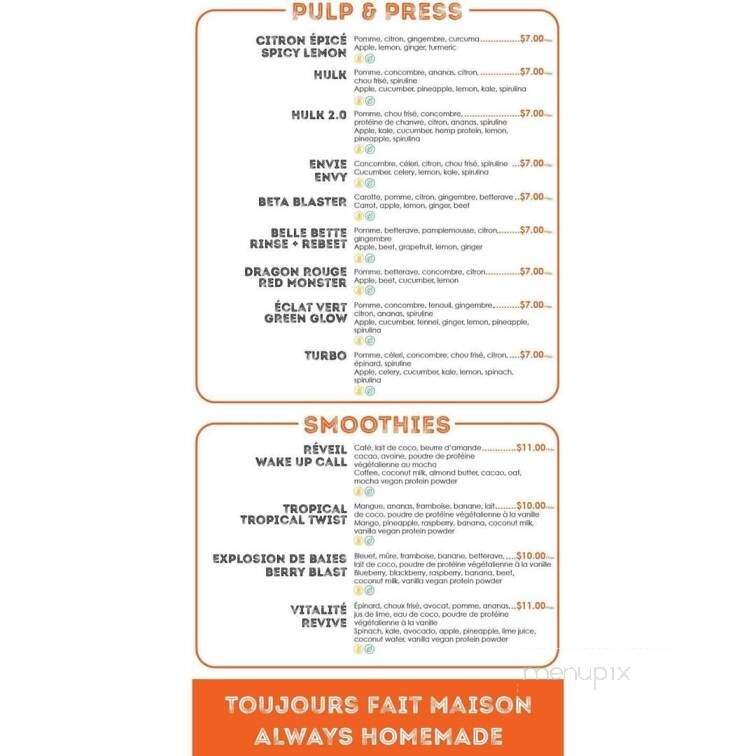 Cafe Marmelade - Pointe-Claire, QC menu_pic