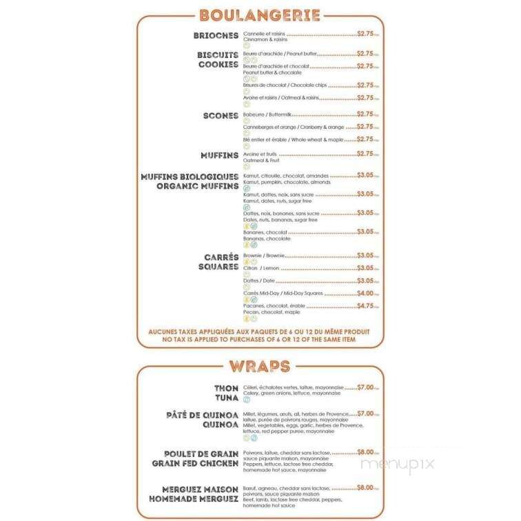 Cafe Marmelade - Pointe-Claire, QC menu_pic