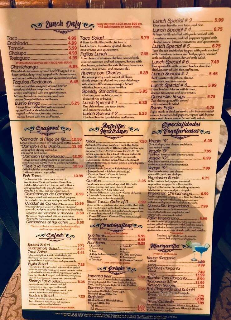 Two Amigos - Oneonta, AL menu_pic