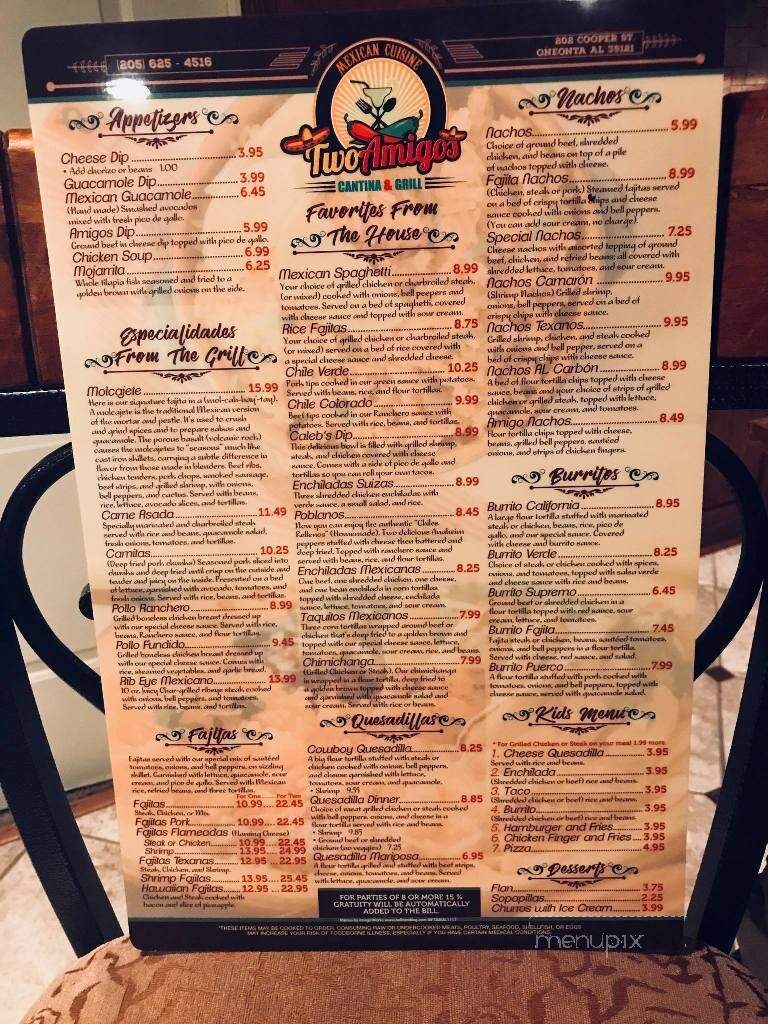 Two Amigos - Oneonta, AL menu_pic