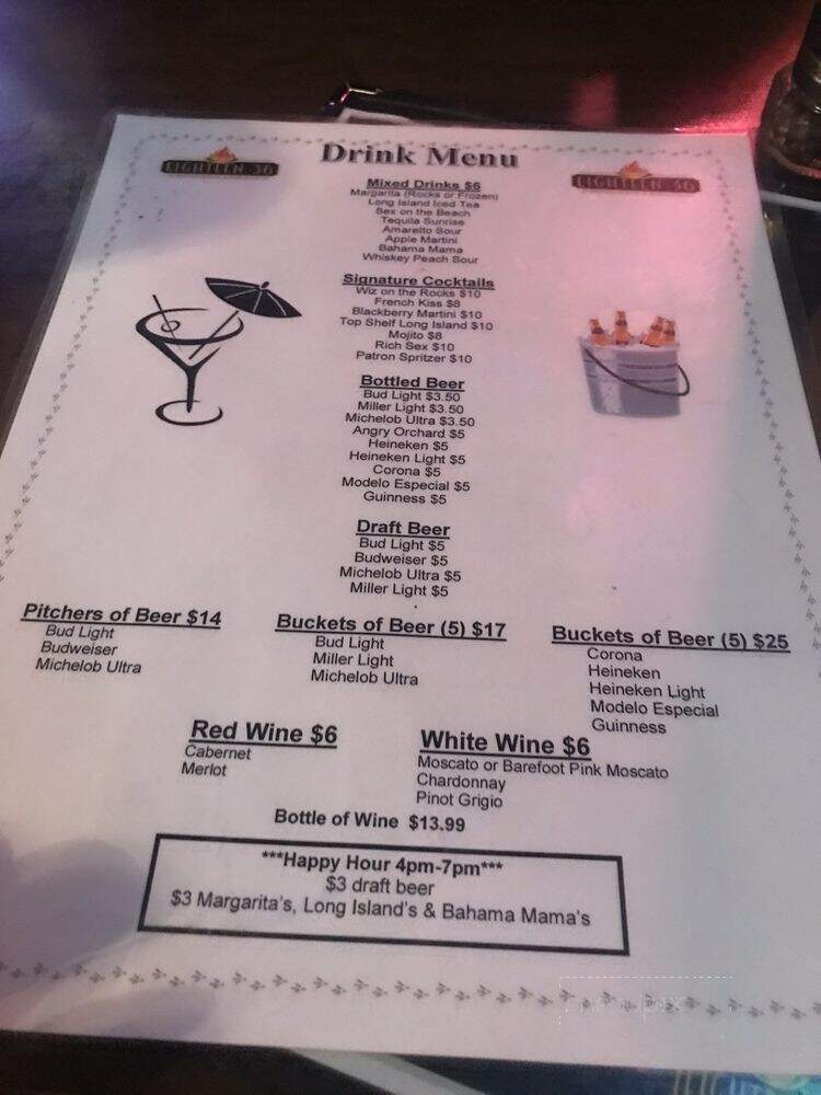 Eighteen 36 Restaurant & Lounge - Fort Valley, GA menu_pic