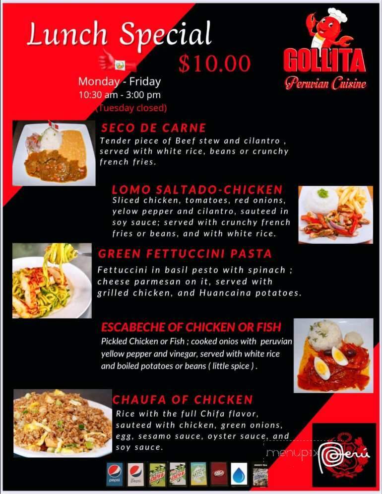 Gollita Peruvian Cuisine - Evansville, IN menu_pic