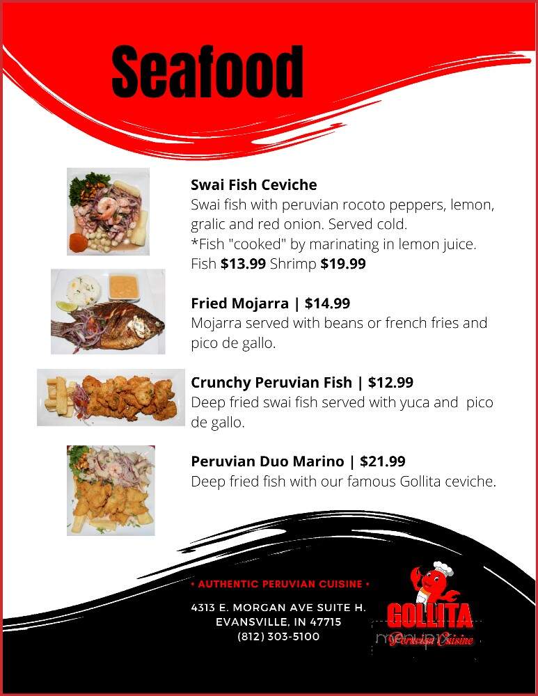 Gollita Peruvian Cuisine - Evansville, IN menu_pic