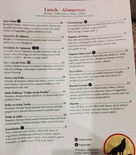 El Coyote - Philipstown, NY menu_pic