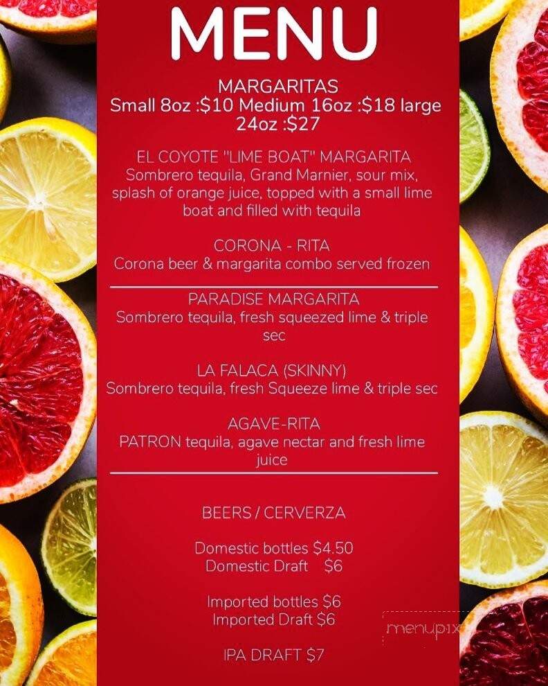 El Coyote - Philipstown, NY menu_pic
