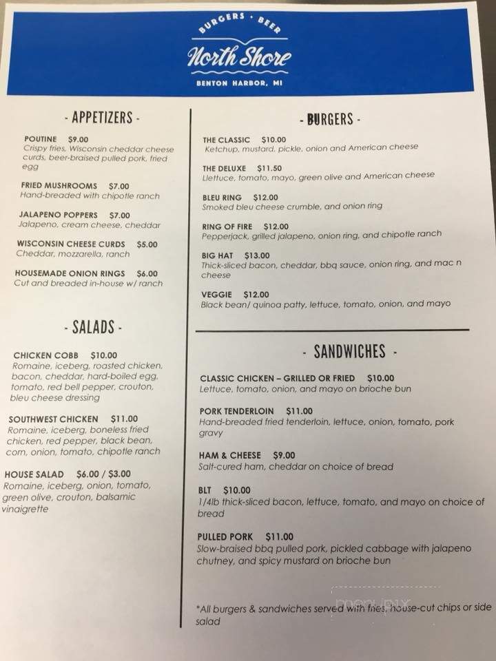 North Shore Inn - Benton Harbor, MI menu_pic