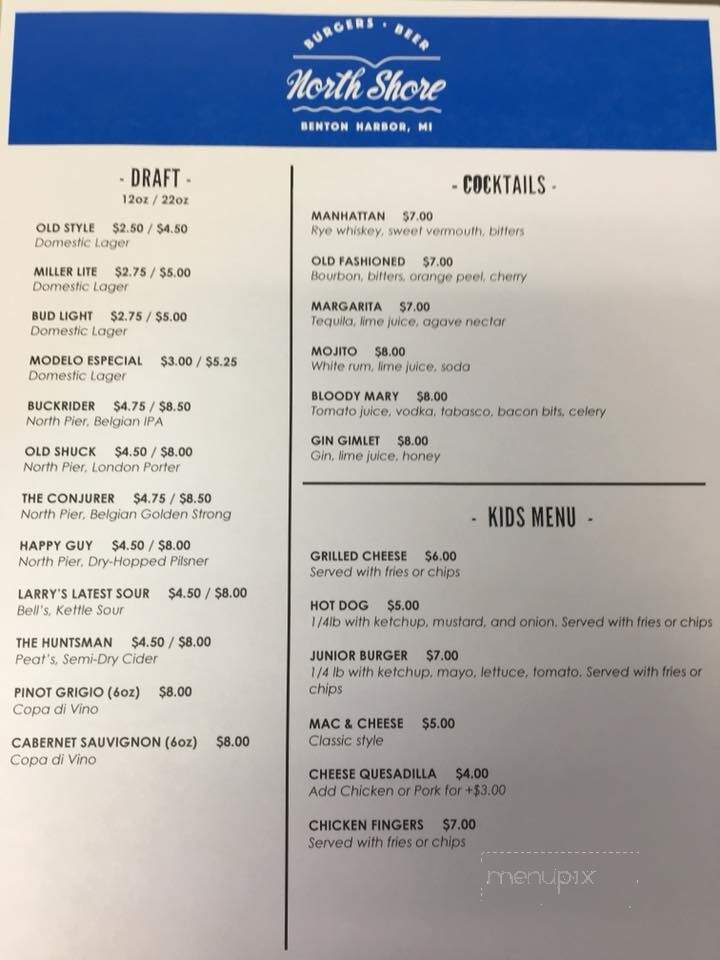 North Shore Inn - Benton Harbor, MI menu_pic