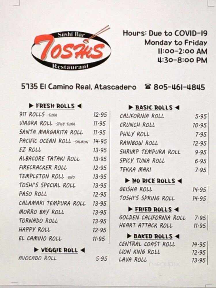 Toshi's - Atascadero, CA