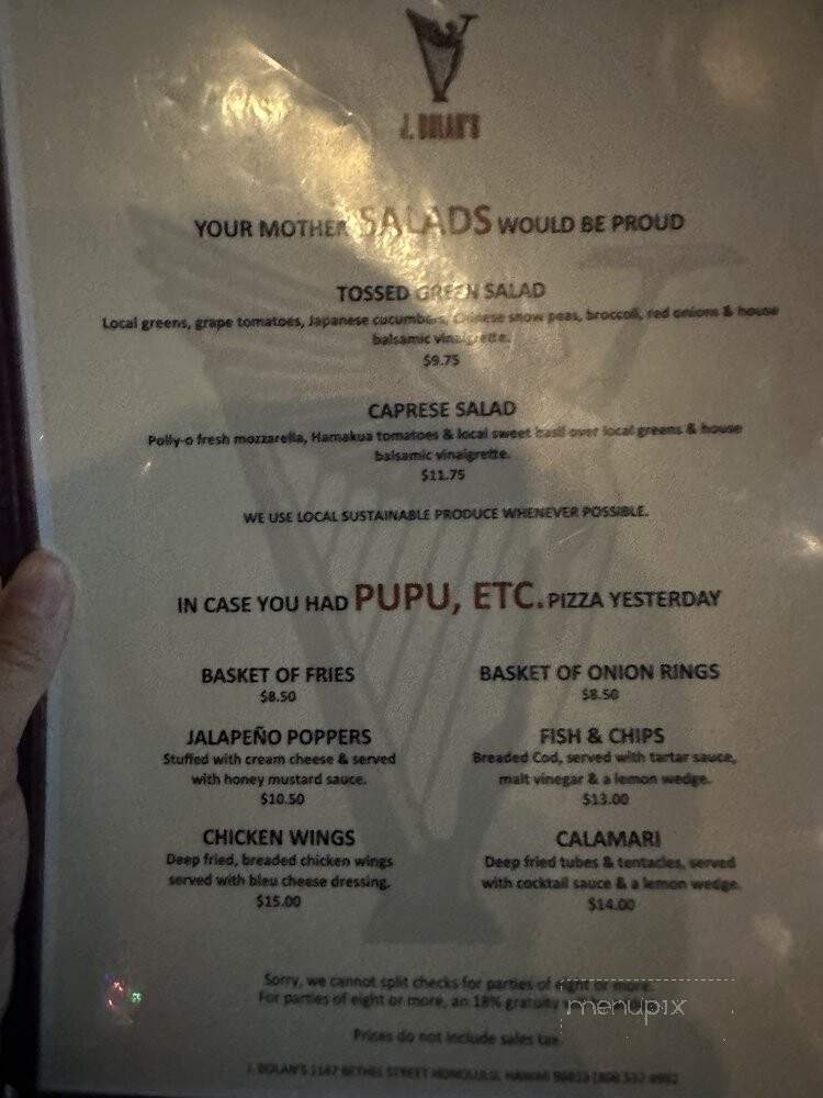 J.J. Dolan's - Honolulu, HI menu_pic