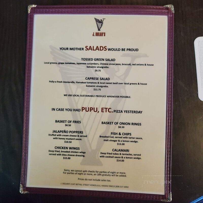 J.J. Dolan's - Honolulu, HI menu_pic