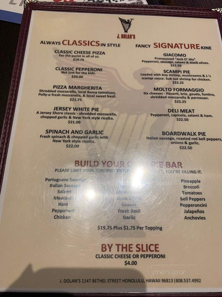 J.J. Dolan's - Honolulu, HI menu_pic