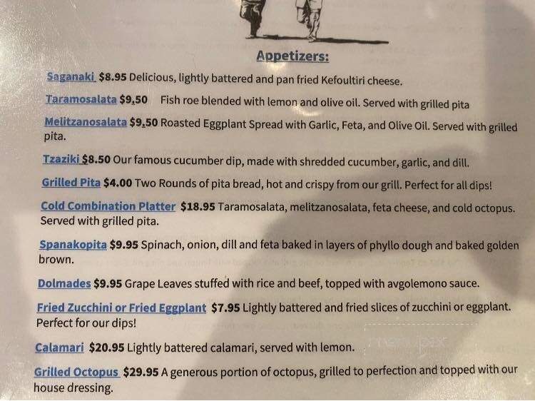 Zorba's Bar & Grill - Baltimore, MD menu_pic