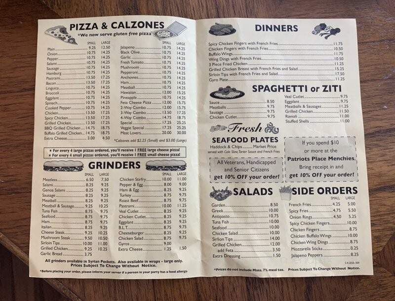 Wrentham House Of Pizza - Wrentham, MA menu_pic