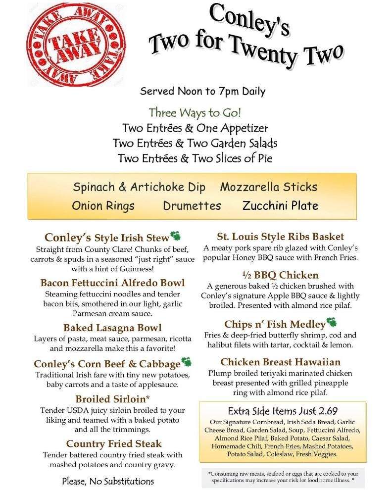 Conley's Place Restaurant - Spokane Valley, WA menu_pic