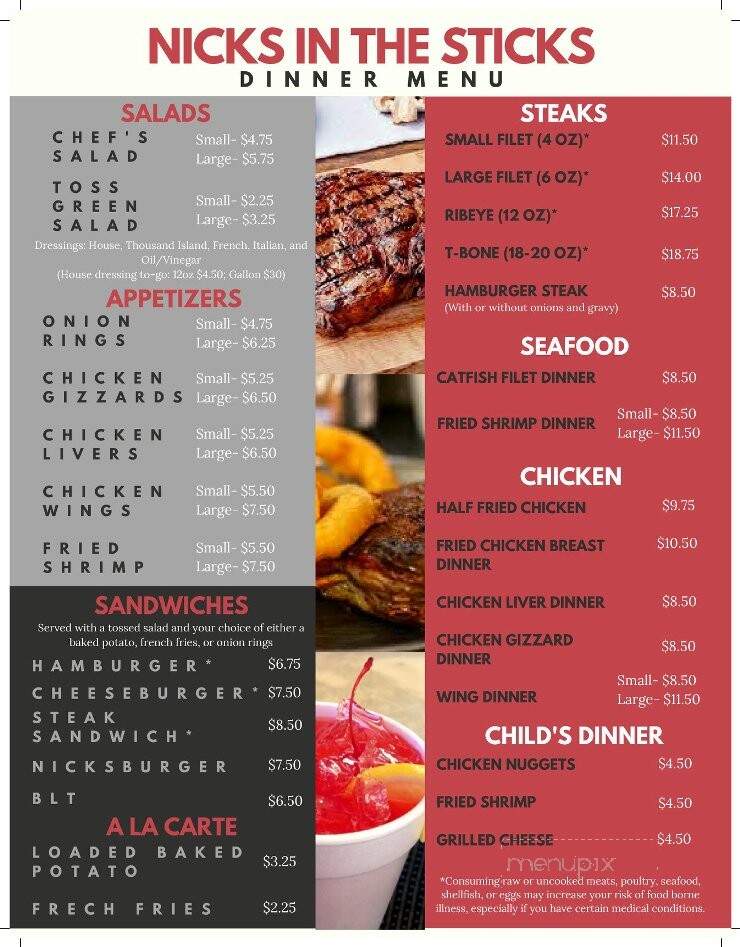 Nick's Original Filet House - Tuscaloosa, AL menu_pic