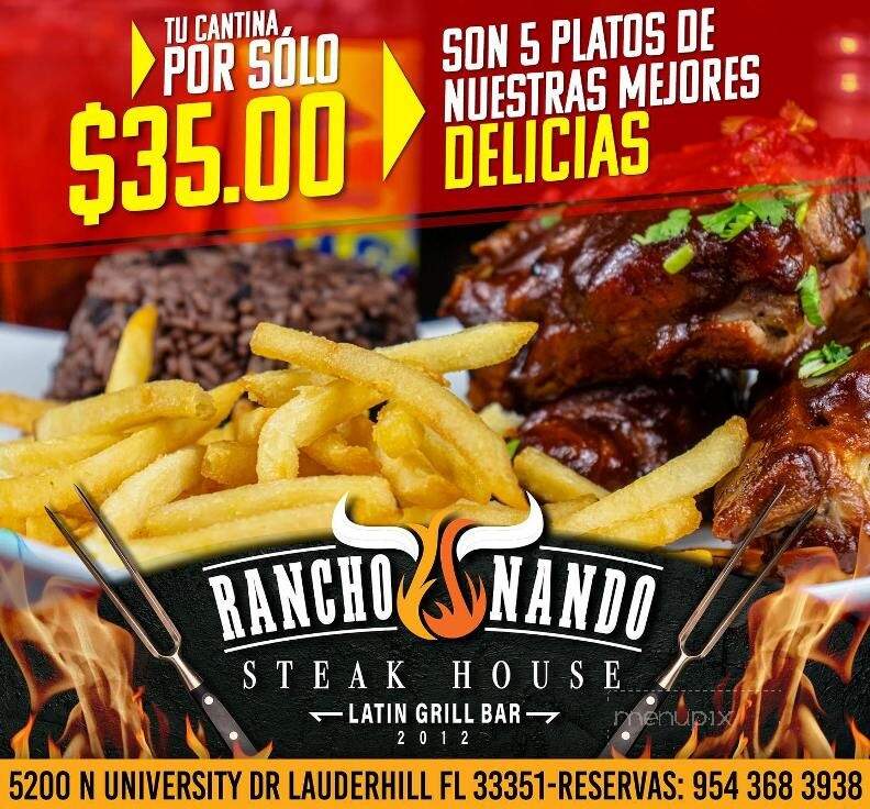 Rancho Nando Steak House - Lauderhill, FL menu_pic