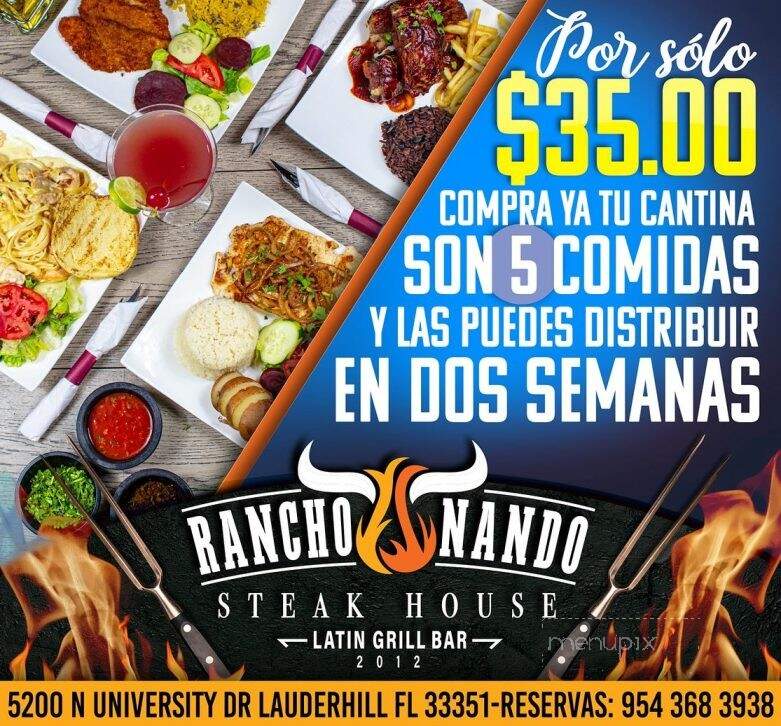 Rancho Nando Steak House - Lauderhill, FL menu_pic