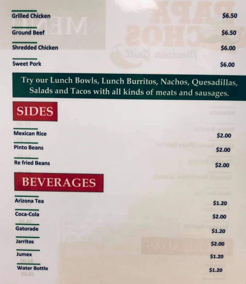 Papa Nachos - Bloomfield, NM menu_pic